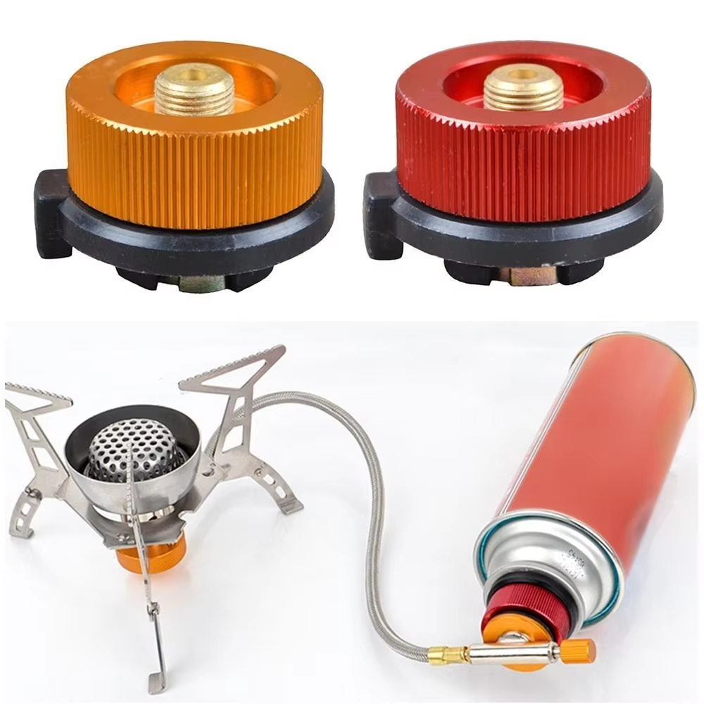 Camping Cooking Heater - เตาแก๊สสำหรับตั้งแคมป์และเดินป่าแบบแยกส่วน พร้อมตัวแปลงเชื่อมต่อถังแก๊สแบบปิดอัตโนมัติ