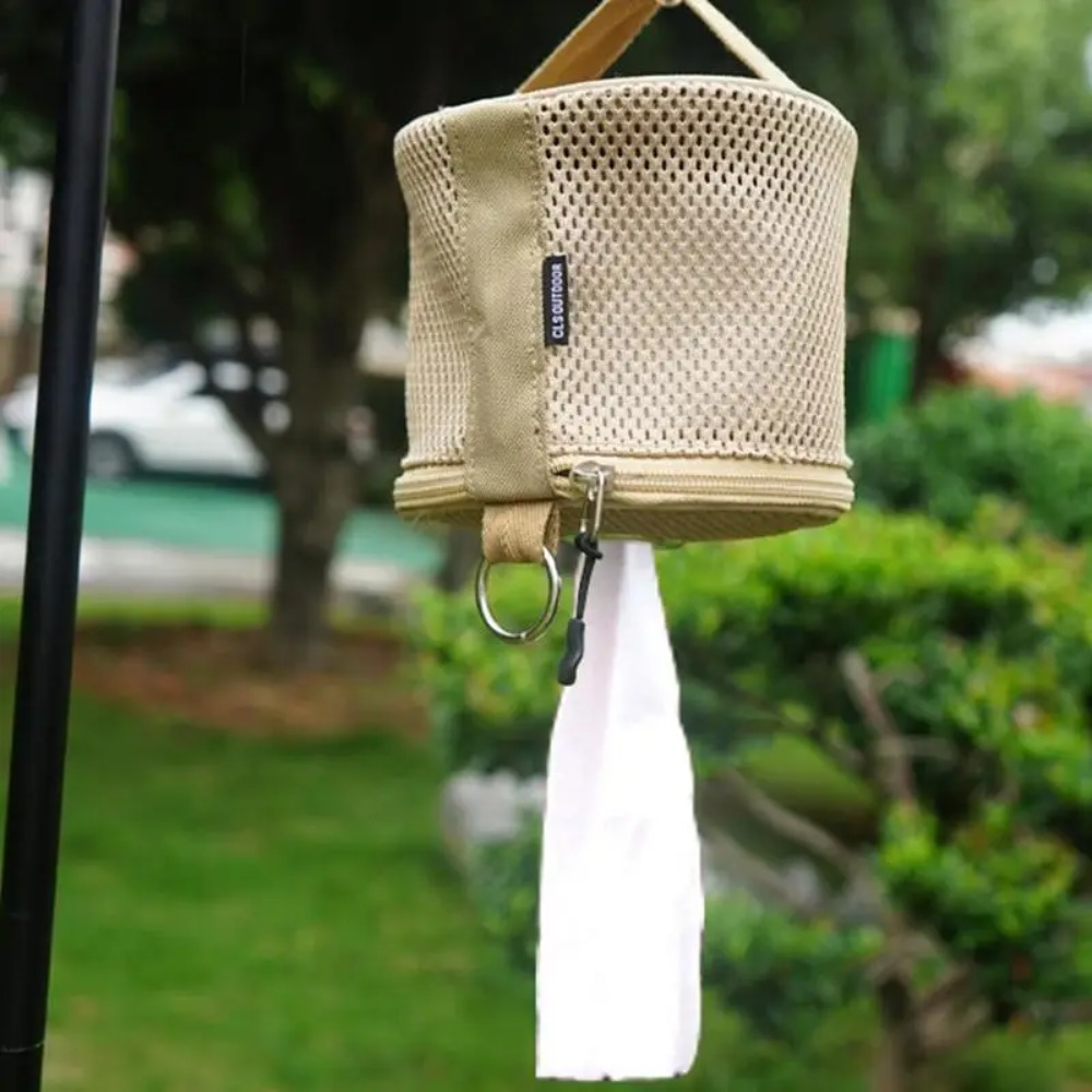 Camping Cooking Utensil Set - Outdoor Camping เนื้อเยื่อม้วนกระดาษเก็บกระเป๋า Hook ผู้ถือเนื้อเยื่อแบบพกพาเต็นท์แขวนผู้ถือผ้าเช็ดปาก Camping
