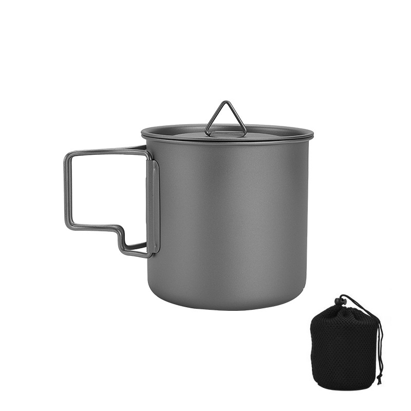 Camping Cooking Rack - แก้วไทเทเนียมสำหรับตั้งแคมป์พร้อมด้ามจับพับได้ น้ำหนักเบา พกพาสะดวก ชุดอุปกรณ์ทำอาหารสำหรับกิจกรรมกลางแจ้ง เหมาะสำหรับการเดินป่าและการเดินทาง