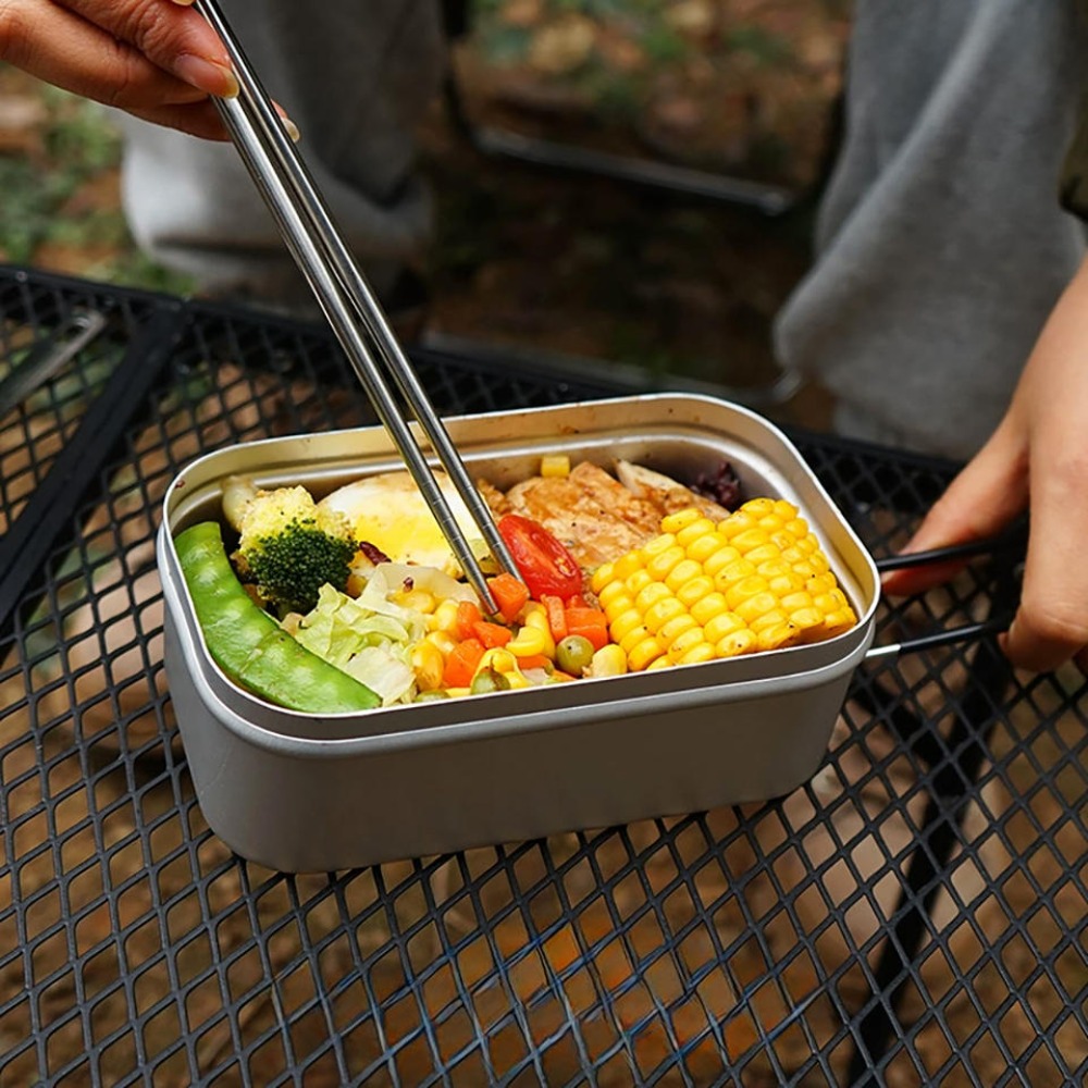Camping Cooking And Cutlery Set - ชุดอุปกรณ์บนโต๊ะอาหารน้ำหนักเบา ชุดเครื่องครัวสำหรับตั้งแคมป์ กล่องอาหารกลางวัน หม้อหุงต้ม อุปกรณ์ปิกนิก ชุดช้อนส้อมกลางแจ้ง