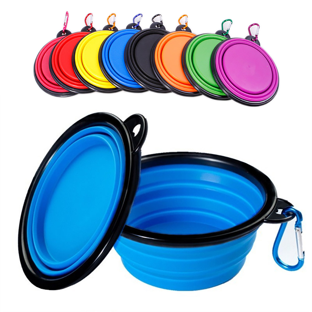 Camping Cooking Tray - ชามอาหารและน้ำสำหรับสัตว์เลี้ยงแบบพับได้ ทำจากซิลิโคน พกพาสะดวกสำหรับการเดินทาง แคมป์ปิ้งกลางแจ้ง พร้อมคาราไบเนอร์