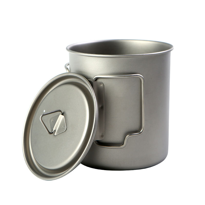 Camping Cooking Ware - แคมป์ปิ้งถ้วยไทเทเนียม 450ml 550ml 650ml 750ml Ti