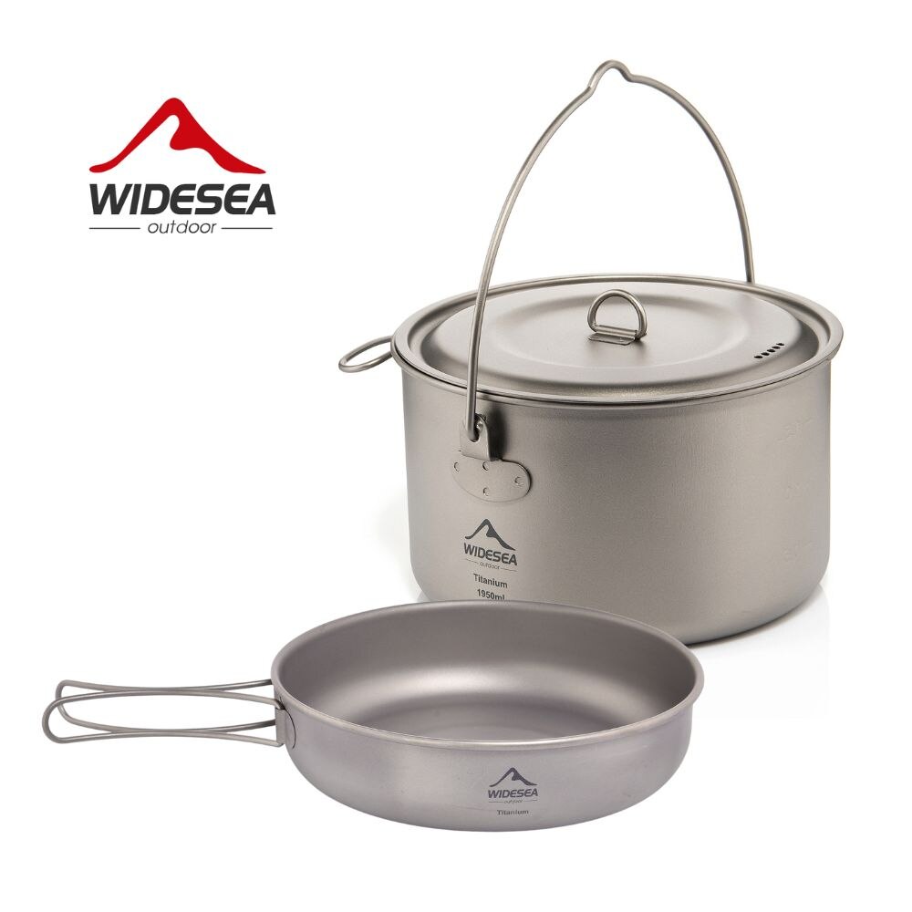 Camping Cooking And Cutlery Set - ชุดเครื่องครัวไทเทเนียมสำหรับตั้งแคมป์แบบกว้างชุดเครื่องครัวสำหรับท่องเที่ยวหม้อทำอาหารกลางแจ้งกระทะทอดปิกนิกครัวเดินป่าปีนเขา