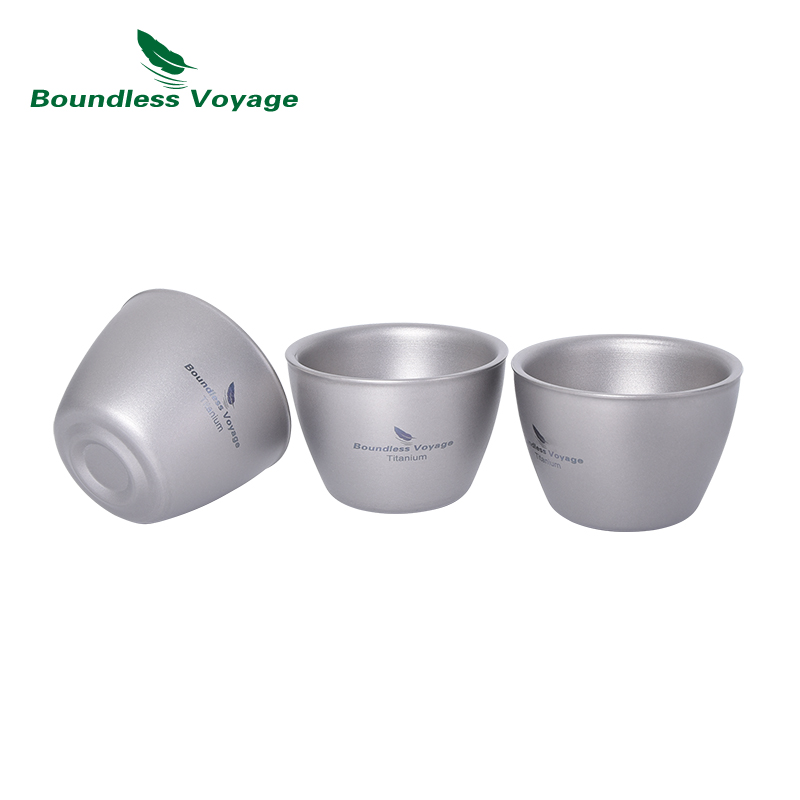 Camping Cooking Utensil Set - แก้วชาไทเทเนียม Boundless Voyage 40 มล. แก้วซากุระสองชั้นขนาดเล็ก