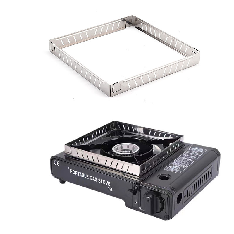 Camping Cooking Windscreen - กลางแจ้ง Kompor Gas กระจกหน้ารถโล่ลมพับสแตนเลส Burner หน้าจอทำอาหาร