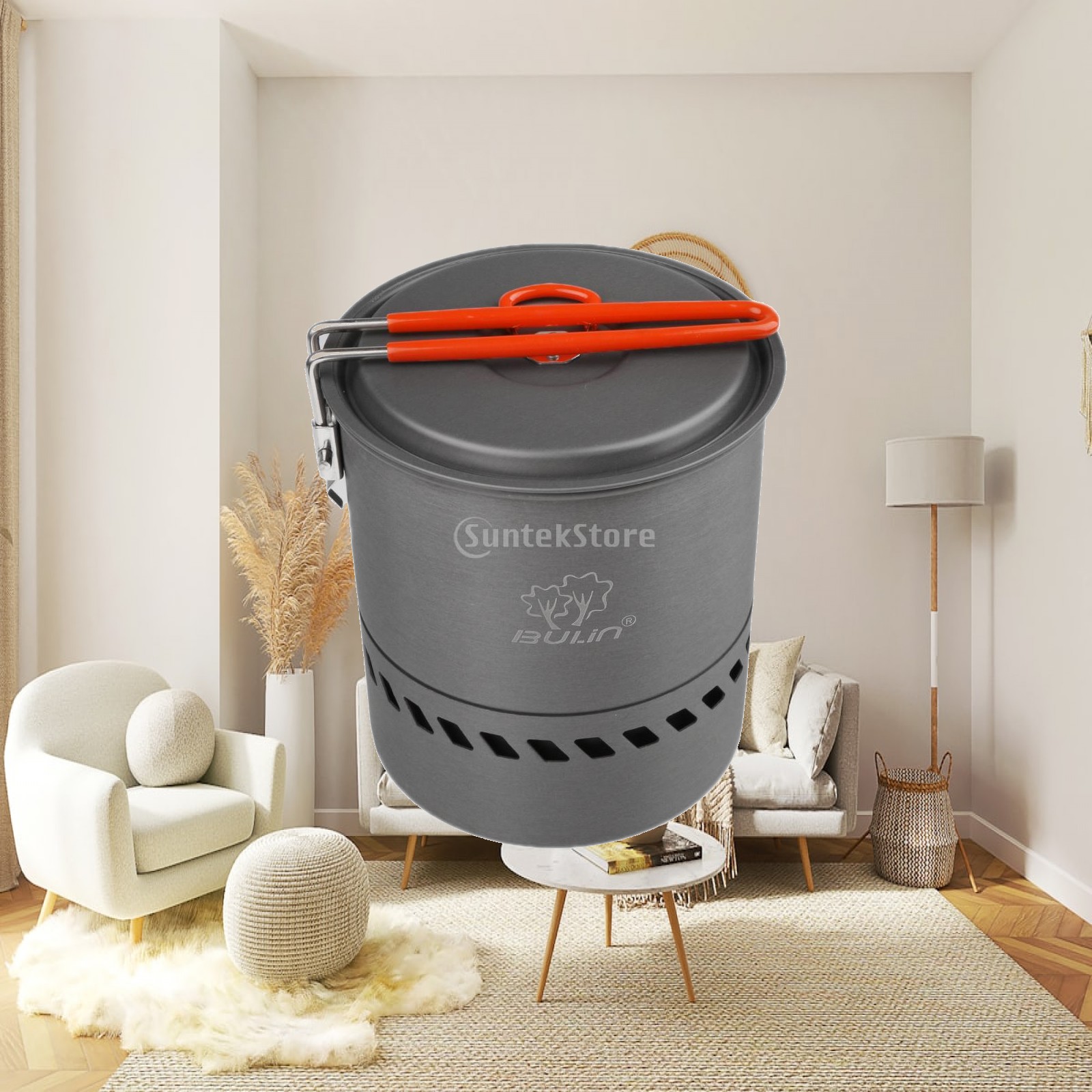 Camping Lightweight Cooking Pot - หม้ออลูมิเนียมอัลลอยด์สำหรับตั้งแคมป์ หม้อทำอาหารกลางแจ้ง หม้อทำอาหารน้ำหนักเบาสำหรับการเดินป่าและการทำอาหารปิคนิค