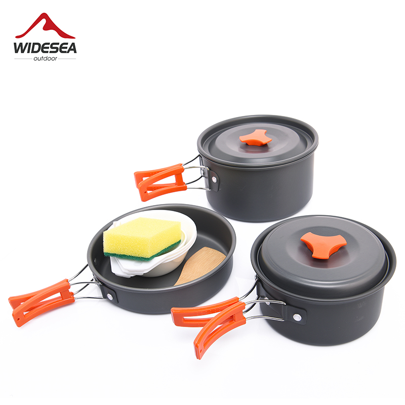 Camping Cooking Kits - Widea เครื่องใช้บนโต๊ะอาหารสำหรับตั้งแคมป์กลางแจ้ง set Alat masak เครื่องใช้บนโต๊ะอาหารอุปกรณ์เดินทางปิกนิกเดินป่าหม้อหุงนักท่องเที่ยวอุปกรณ์ตกปลา