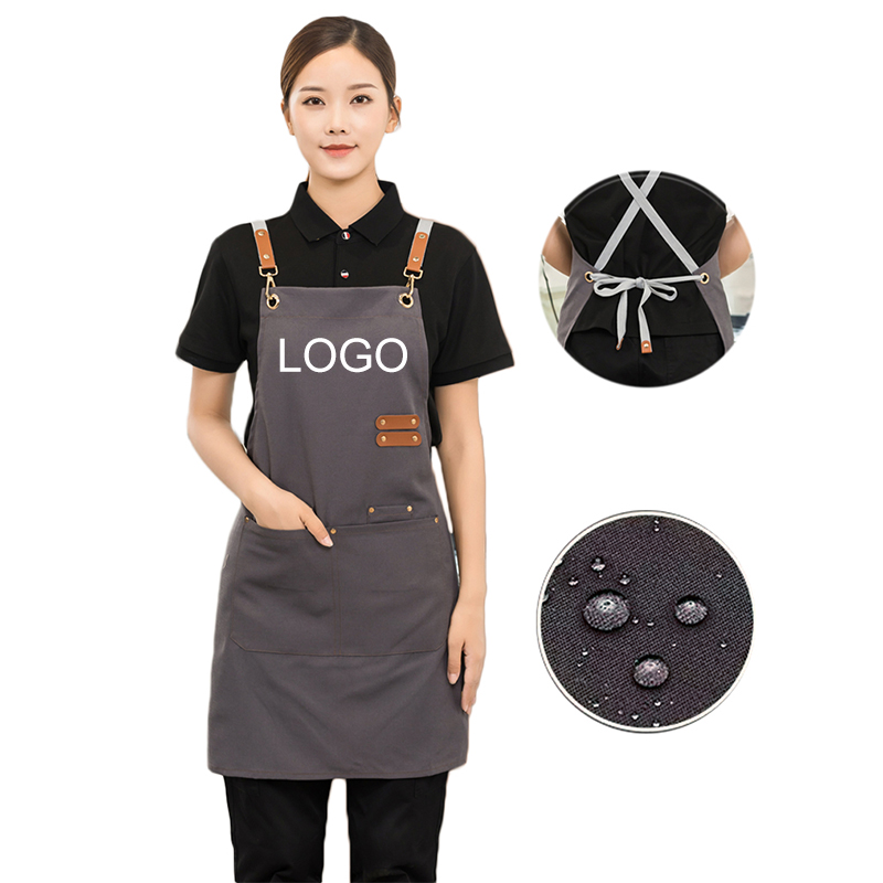 Camping Cooking Apron - Professional ผู้ชายผู้หญิงทํางานผ้ากันเปื้อนกันน้ําห้องครัวคาเฟ่เล็บความงามตัดผม Salon ชุดย่าง Garden Waiter