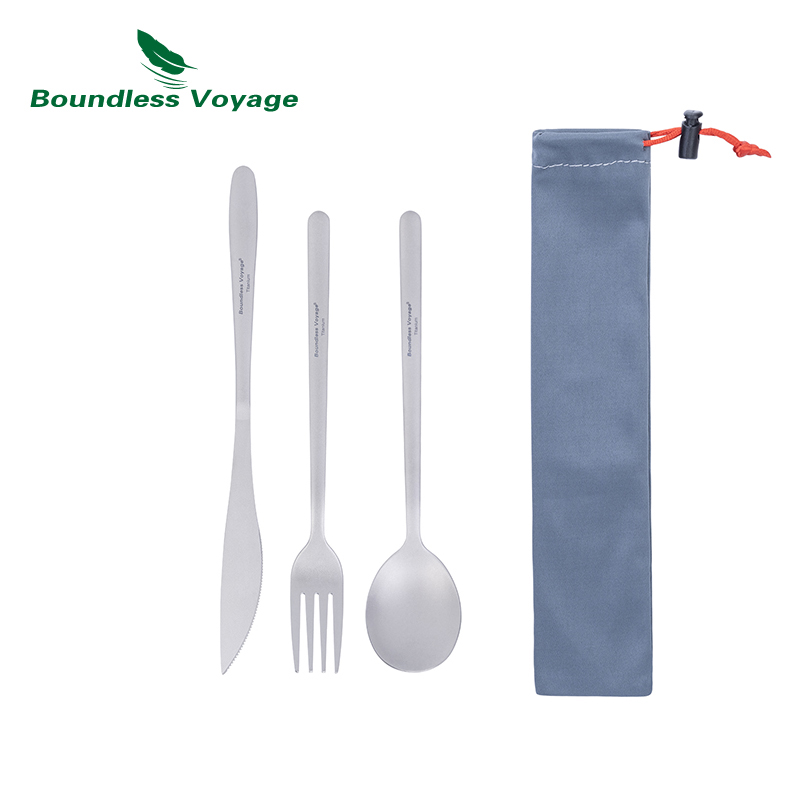 Camping Cooking And Cutlery Set - ชุดรับประทานอาหารไทเทเนียมเดินทางไร้ขอบเขตเครื่องใช้บนโต๊ะอาหารสำหรับตั้งแคมป์ช้อนส้อมมีดตะเกียบอเนกประสงค์ set sendok 3/4ชิ้นสำหรับการเดินทางที่บ้าน