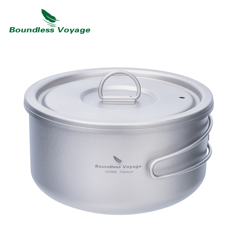 Camping Cooking Rack - Boundless Voyage ไทเทเนียม Camping หม้อพร้อมฝาปิด Ultralight