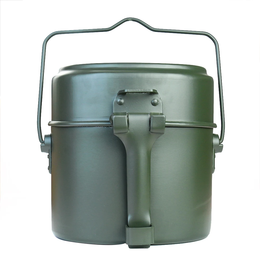 Camping Lightweight Cooking Pot - ชุดกล่องอาหารกลางวันแบบพกพา หม้อและชามโลหะผสม น้ำหนักเบา ทนทาน สำหรับตั้งแคมป์ ทำอาหารกลางแจ้ง