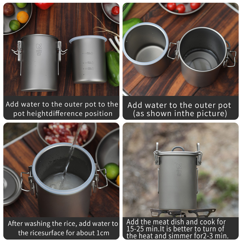 KEITH หม้อหุงข้าวไทเทเนียมบริส - Camping Cooking Ware บทวิจารณ์และราคา