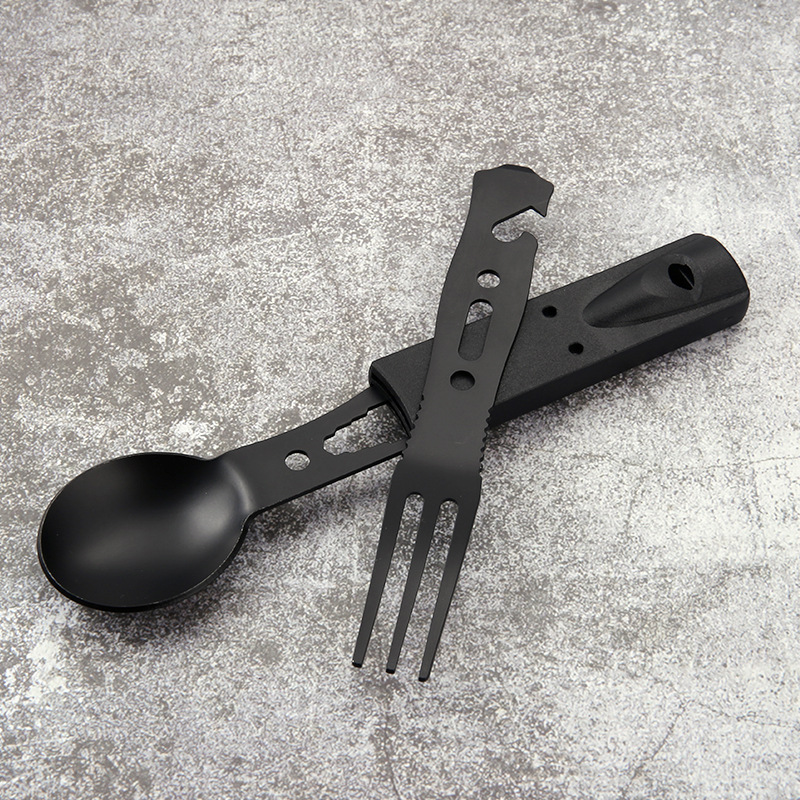 ชุดช้อนส้อมสแตนเลสสำหรับตั้งแค - Camping Cooking And Cutlery Set บทวิจารณ์และราคา