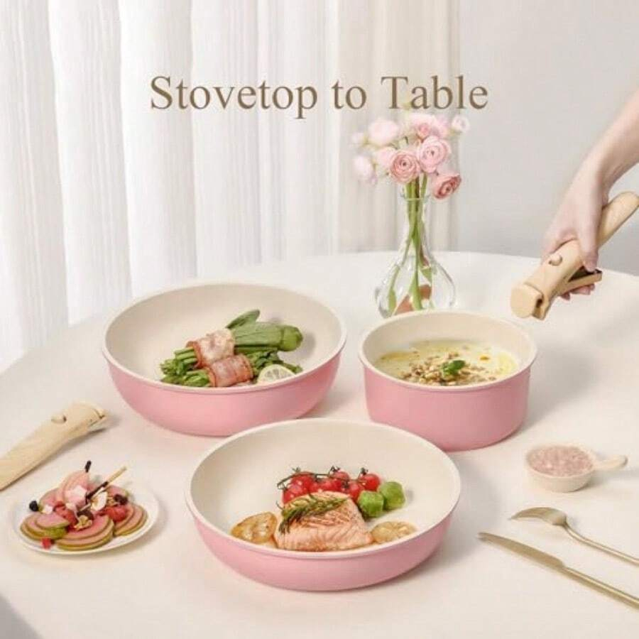 ชุดหม้อและกระทะ 19 ชิ้น แบบไม่ - Camping Cooking Set Detachable Handle บทวิจารณ์และราคา