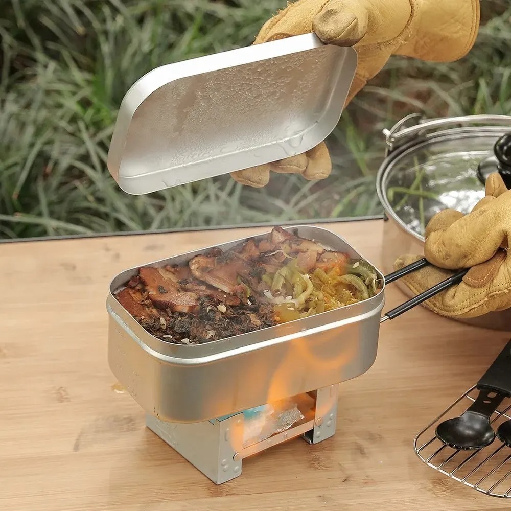 ชุดอุปกรณ์บนโต๊ะอาหารน้ำหนักเบ - Camping Cooking And Cutlery Set บทวิจารณ์และราคา