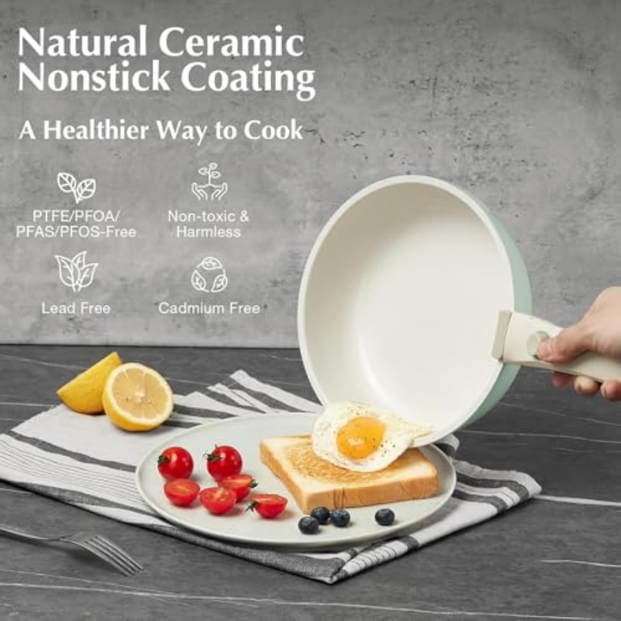 ชุดหม้อและกระทะเซรามิกเคลือบกั - Camping Cooking Set Detachable Handle บทวิจารณ์และราคา