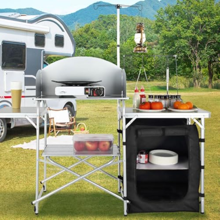 โต๊ะครัวแคมป์ปิ้งแบบพับได้ พร้ - Camping Cooking Cupboard บทวิจารณ์และราคา
