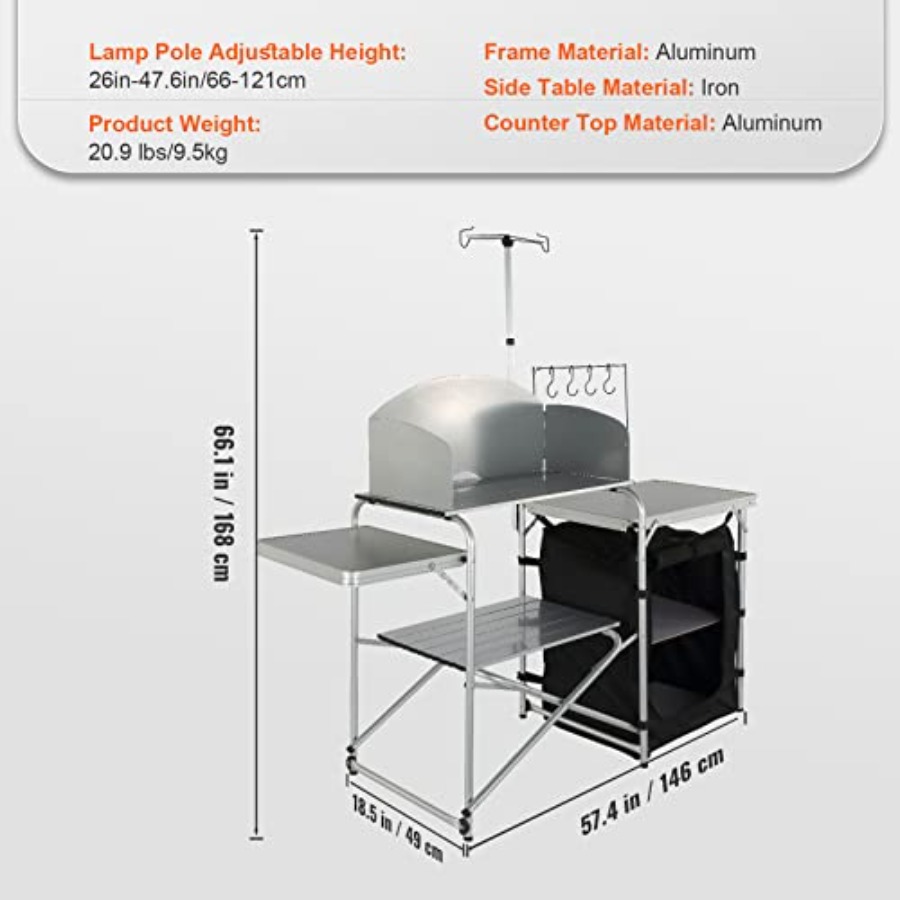โต๊ะครัวแคมป์ปิ้งแบบพับได้ พร้ - Camping Cooking Cupboard บทวิจารณ์และราคา