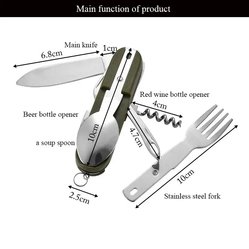 ชุดช้อนส้อมสแตนเลส 7 in 1 สำหร - Camping Cooking And Cutlery Set บทวิจารณ์และราคา