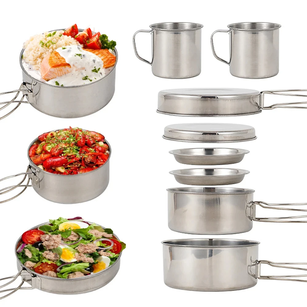 ชุดเครื่องครัวแคมป์ปิ้ง 8 ชิ้น - Camping Cooking Kits บทวิจารณ์และราคา