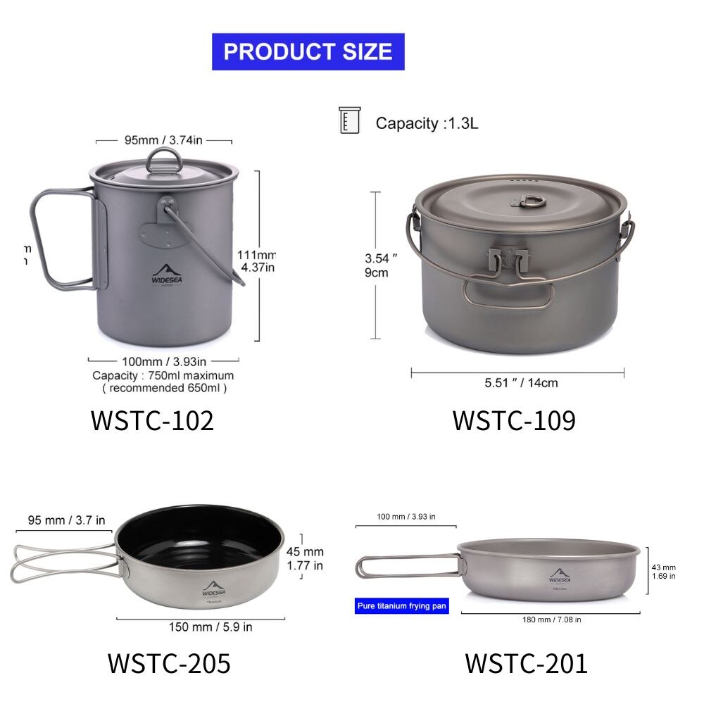 ชุดเครื่องครัวไทเทเนียมสำหรับต - Camping Cooking And Cutlery Set บทวิจารณ์และราคา
