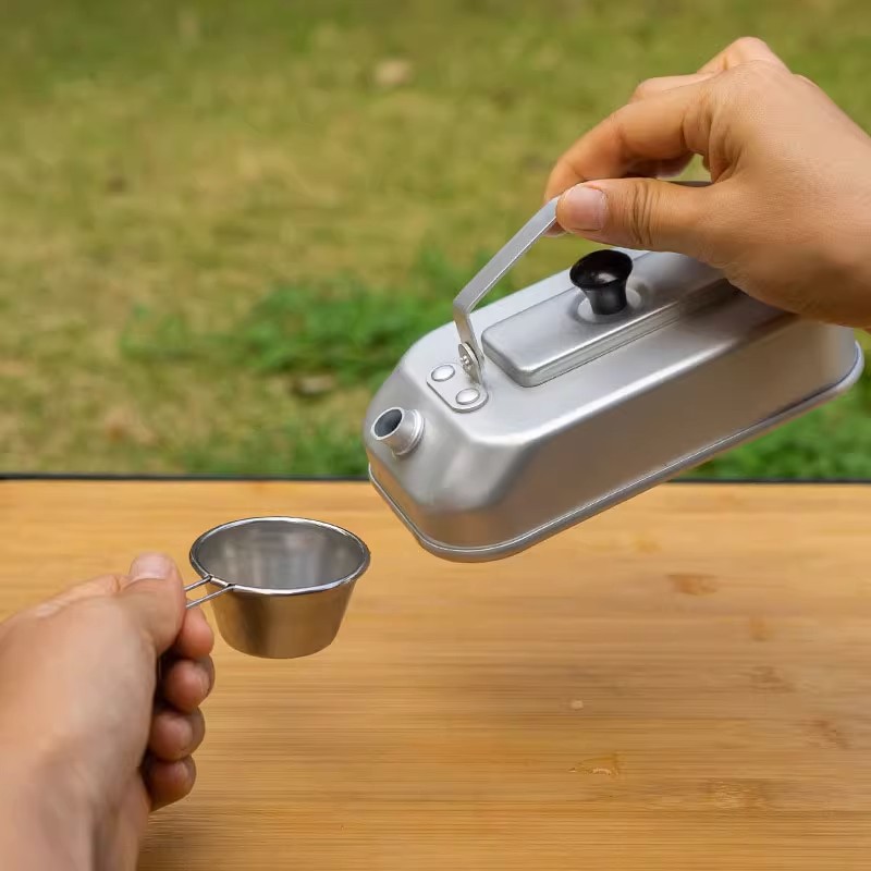 กาน้ำชาแบบพกพาสำหรับปิกนิกการต - Camping Cooking Kits บทวิจารณ์และราคา