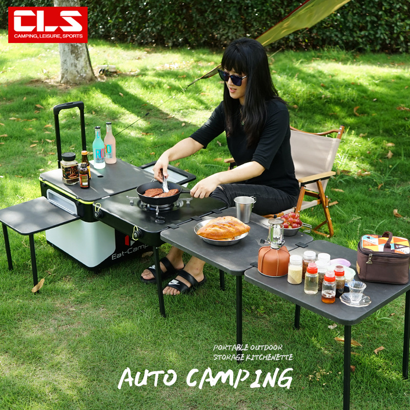 โต๊ะครัวพกพาสำหรับตั้งแคมป์แบบ - Camping Outdoor Cooking Table บทวิจารณ์และราคา