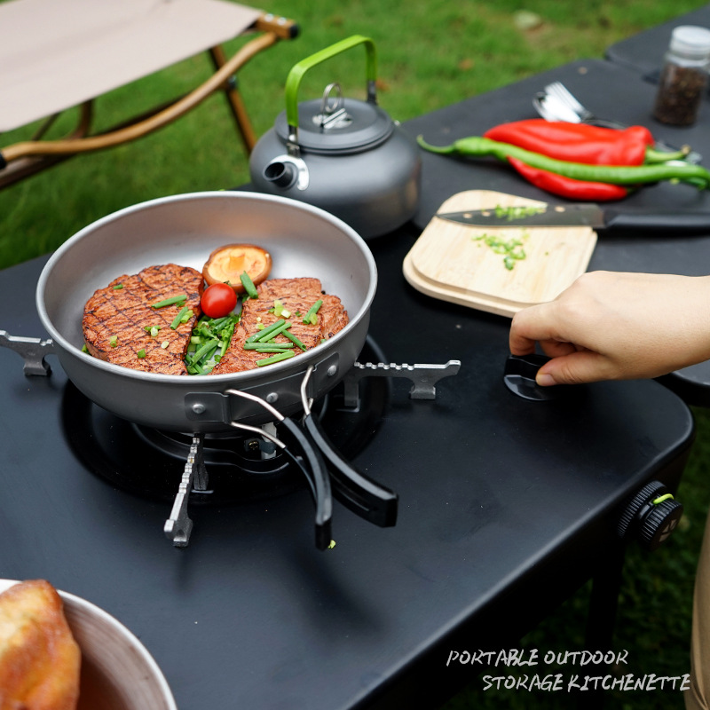 โต๊ะครัวพกพาสำหรับตั้งแคมป์แบบ - Camping Outdoor Cooking Table บทวิจารณ์และราคา