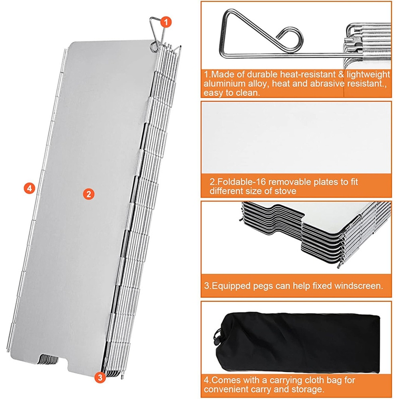 แผ่นกันลมเตาแก๊ส 10 แผ่น สำหรั - Camping Cooking Windscreen บทวิจารณ์และราคา