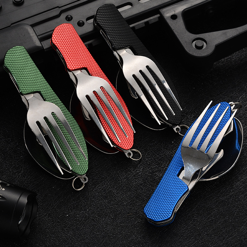 ชุดอุปกรณ์ตั้งแคมป์แบบพับได้ 4 - Camping Cooking And Cutlery Set บทวิจารณ์และราคา