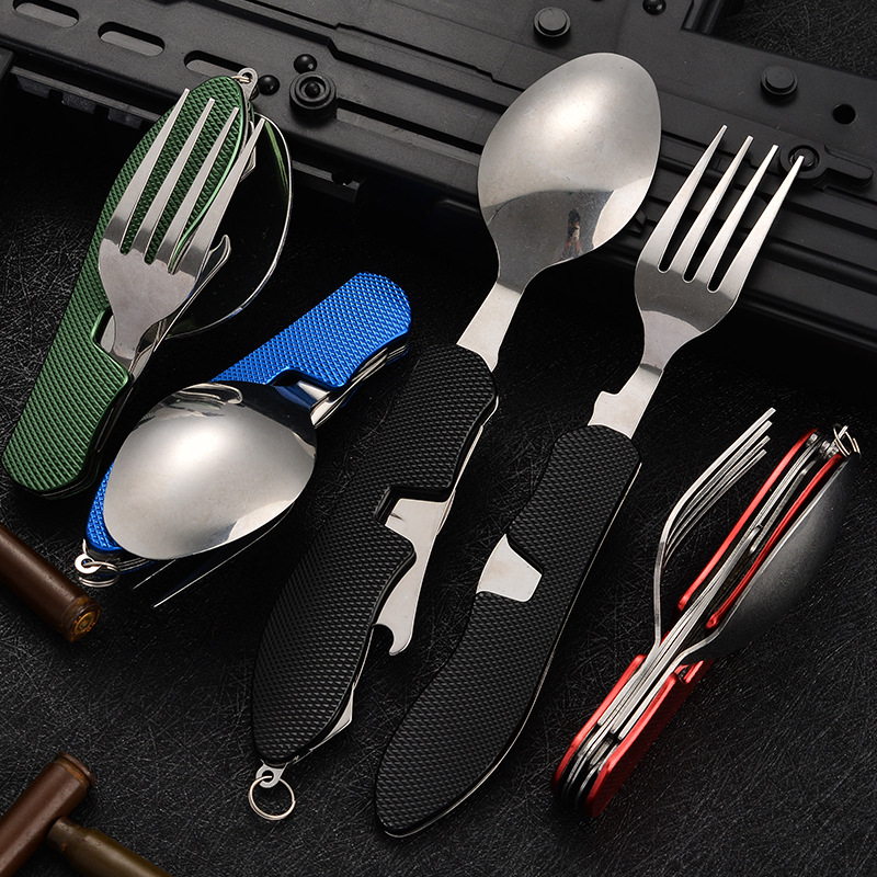 ชุดอุปกรณ์ตั้งแคมป์แบบพับได้ 4 - Camping Cooking And Cutlery Set บทวิจารณ์และราคา