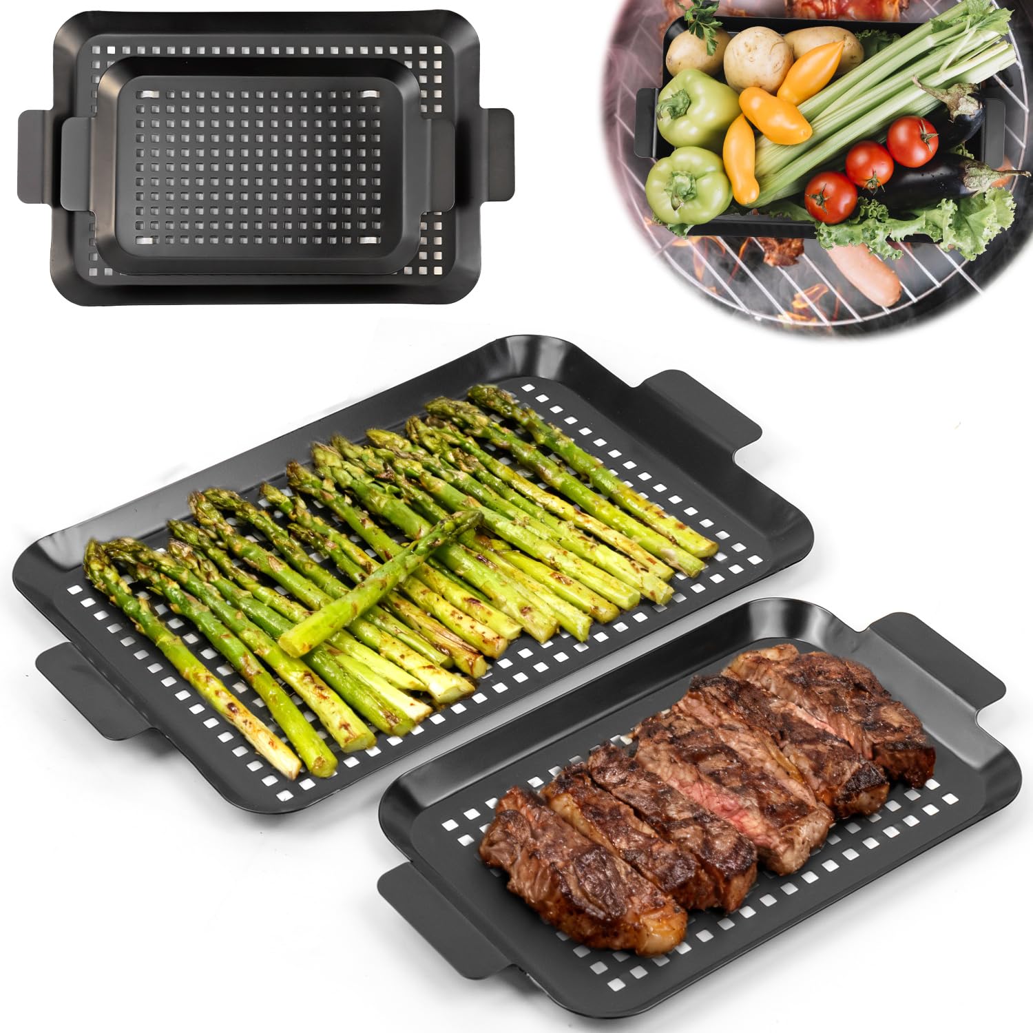 กระทะย่าง 2 ชิ้น, แผ่นย่างสำหร - Camping Cooking Griddle บทวิจารณ์และราคา