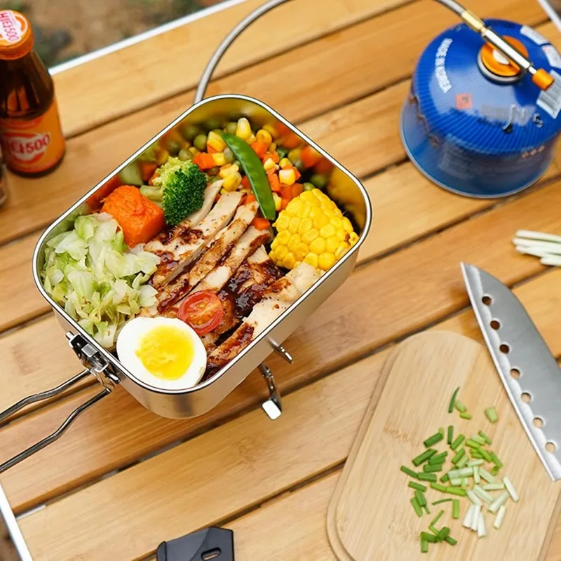 304 สแตนเลสกล่องอาหารกลางวันกล - Camp Cutting Board บทวิจารณ์และราคา