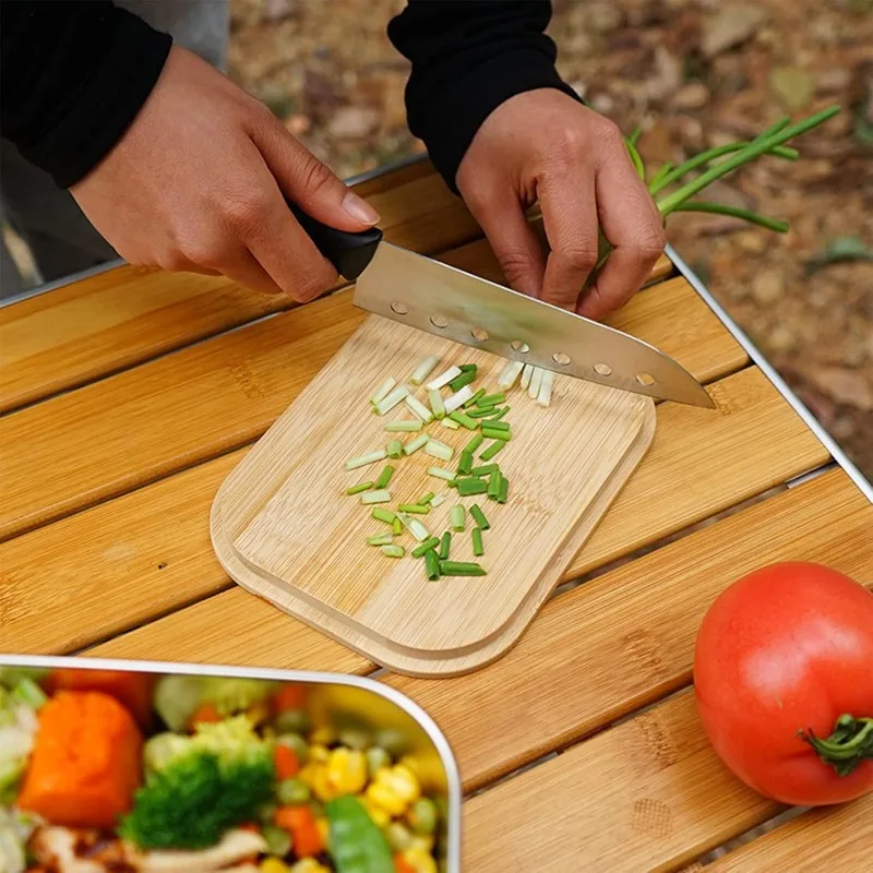 304 สแตนเลสกล่องอาหารกลางวันกล - Camp Cutting Board บทวิจารณ์และราคา