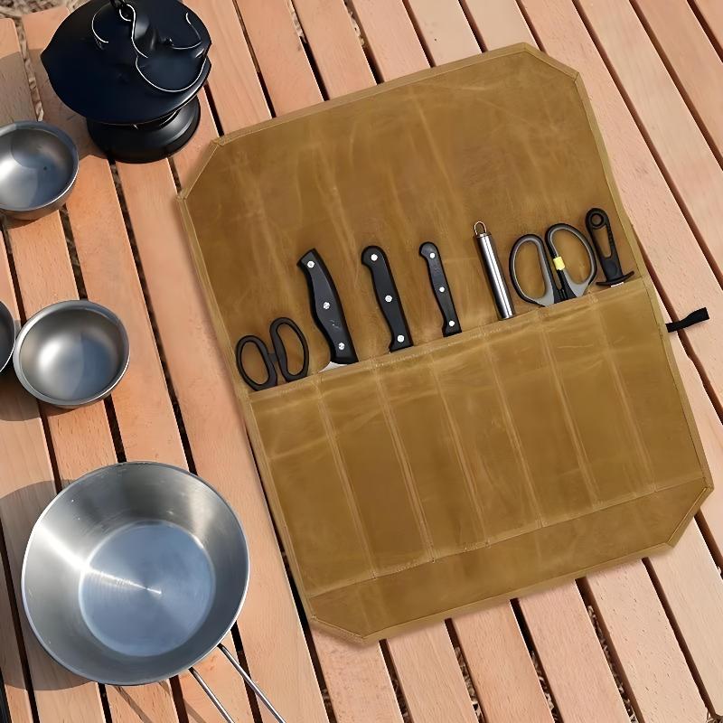 กระเป๋าใส่มีดเชฟผ้าแคนวาสเคลือ - Camping Cooking Rack บทวิจารณ์และราคา