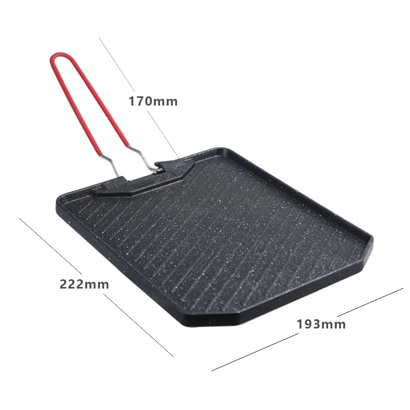 กระทะย่างแบบพกพาไม่ติดกระทะสำห - Camping Cooking Cupboard บทวิจารณ์และราคา
