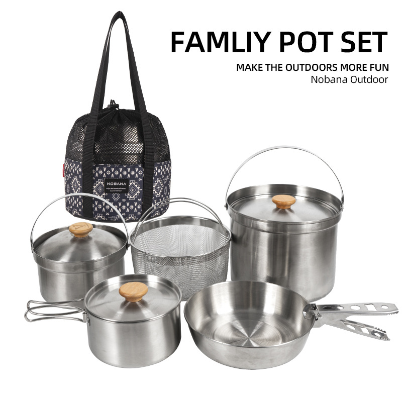 NOBANA ใหม่ล่าสุดกลางแจ้งชุดหม - Camping Cooking Kits บทวิจารณ์และราคา