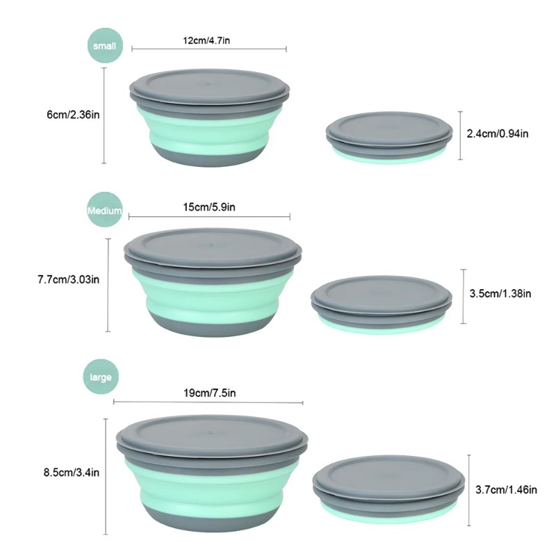 ชุดกล่องอาหารกลางวันซิลิโคนพับ - Camping Cooking Dishes บทวิจารณ์และราคา