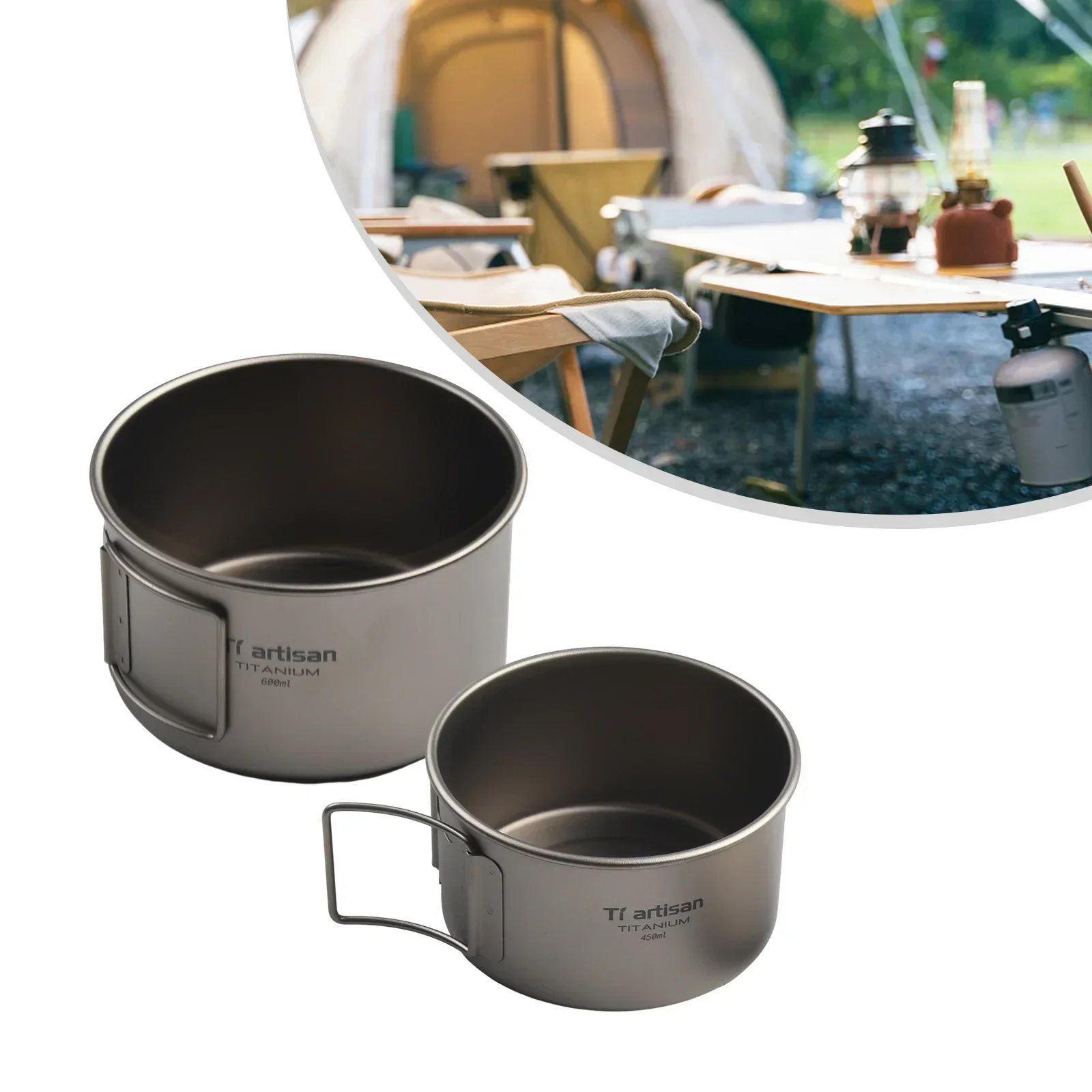 ชามไทเทเนียมพับชาม 450 ml/600  - Camping Cooking Ware บทวิจารณ์และราคา