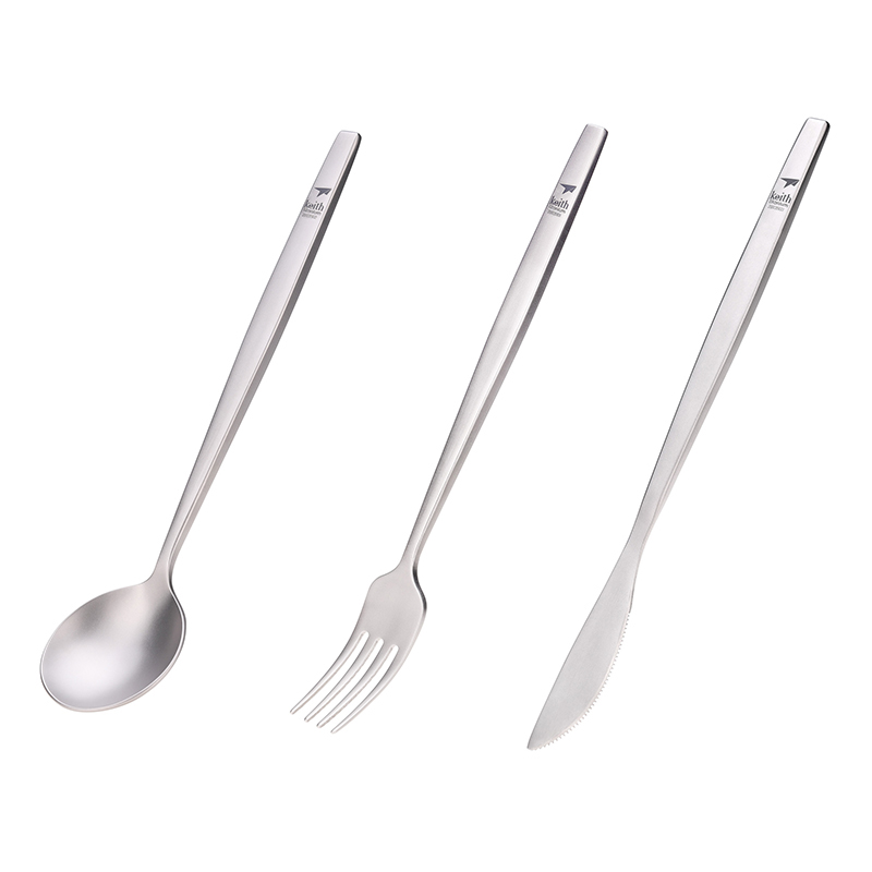 Keith ไทเทเนียมแบบพกพาช้อนส้อม - Camping Cooking Ware บทวิจารณ์และราคา