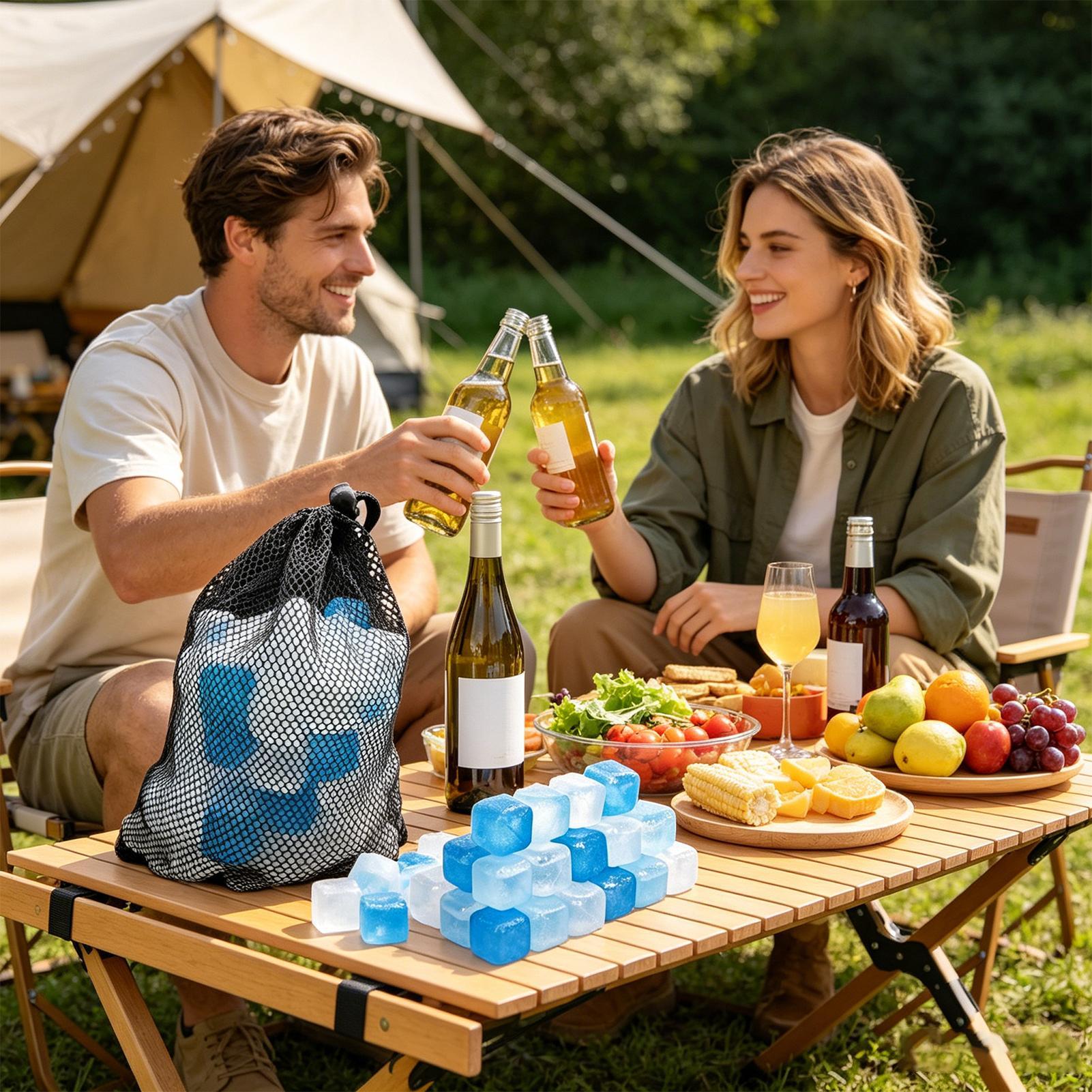 แพ็ค 100 ก้อนน้ำแข็งแบบใช้ซ้ำไ - Camping Cooking Utensils บทวิจารณ์และราคา