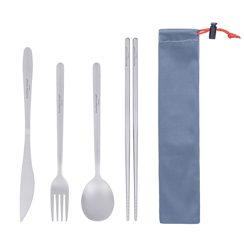 ชุดรับประทานอาหารไทเทเนียมเดิน - Camping Cooking And Cutlery Set บทวิจารณ์และราคา