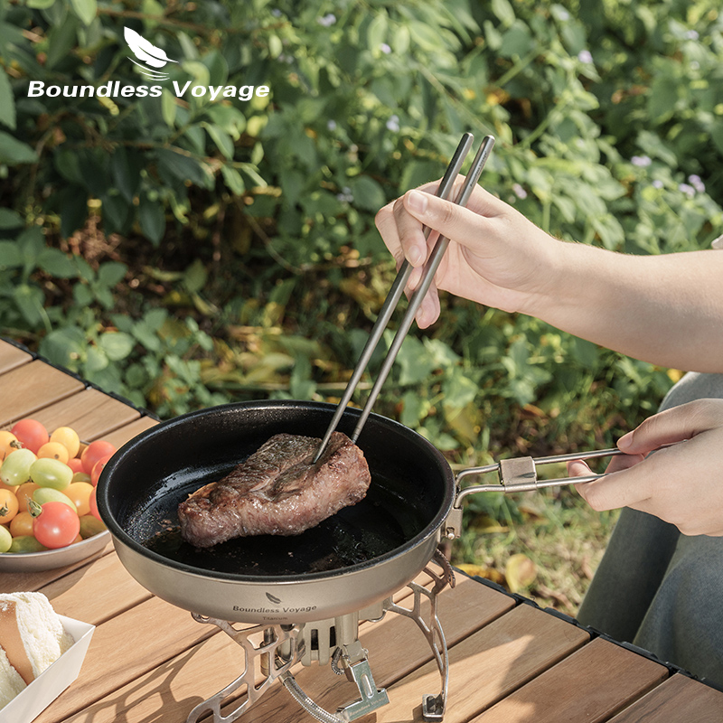 ชุดรับประทานอาหารไทเทเนียมเดิน - Camping Cooking And Cutlery Set บทวิจารณ์และราคา