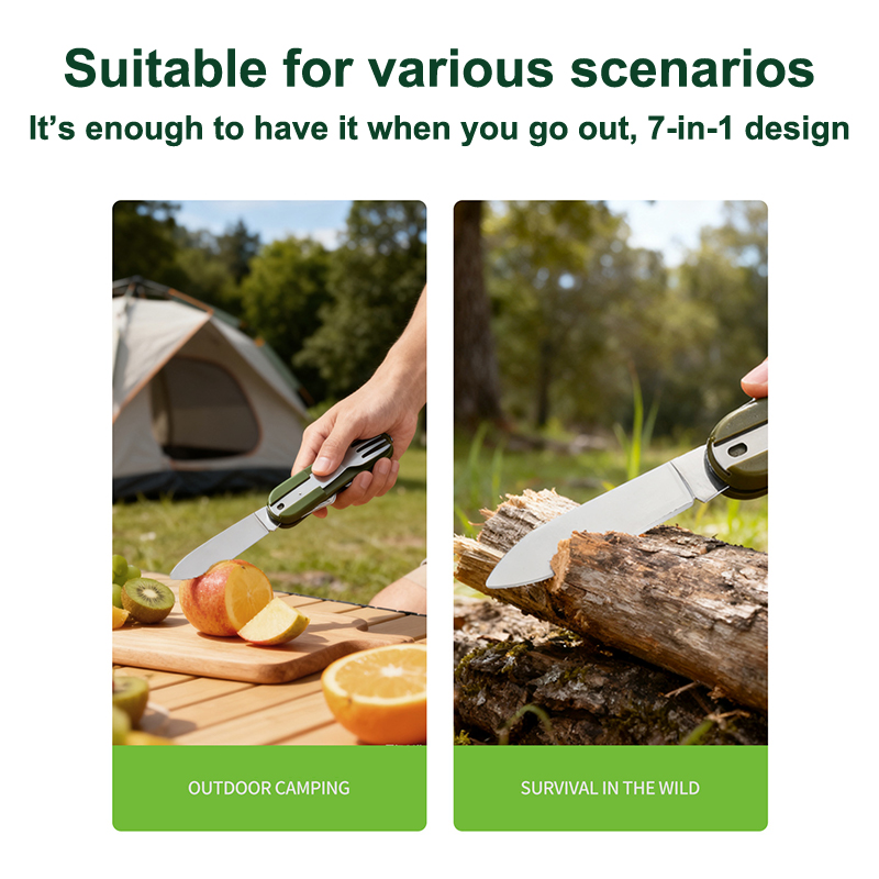ชุดช้อนส้อมสแตนเลส 7in1 สำหรับ - Camping Cooking And Cutlery Set บทวิจารณ์และราคา