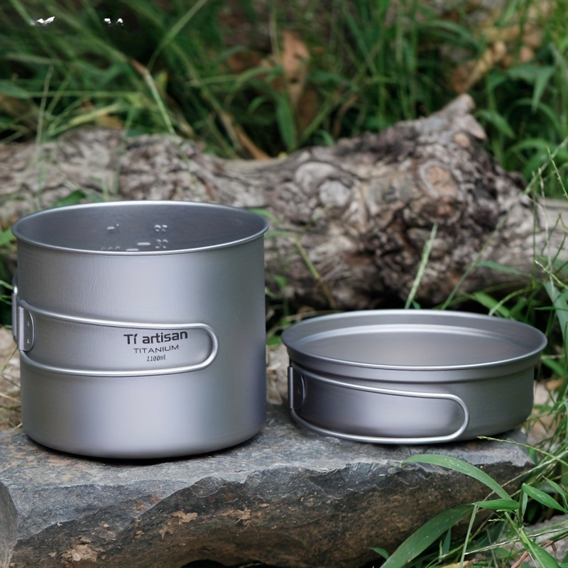 ชุดเครื่องครัวไทเทเนียมบริสุทธ - Camping Lightweight Cooking Pot บทวิจารณ์และราคา