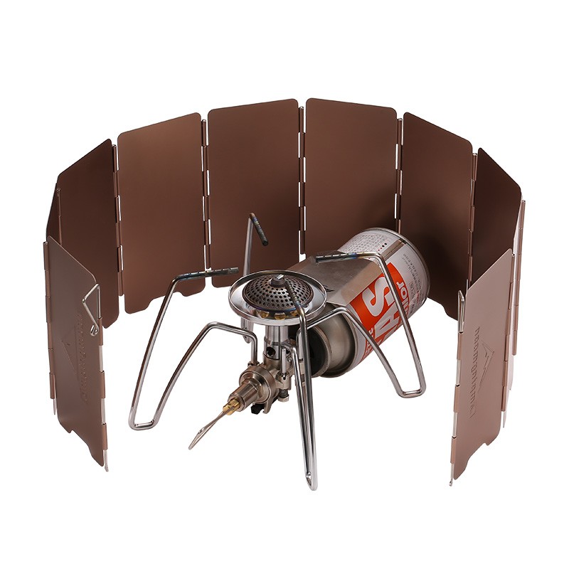 10 แผ่นสีบรอนซ์พับกลางแจ้ง Cam - Camping Cooking Windscreen บทวิจารณ์และราคา