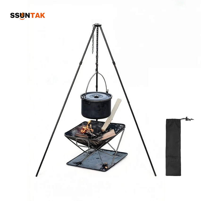 ขาตั้งหม้อแบบพกพา SSUNTAK สำหร - Camping Cooking Pot Tripod บทวิจารณ์และราคา