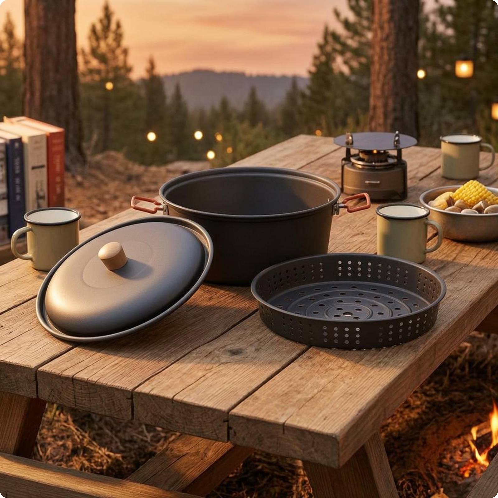 หม้อปรุงอาหารกลางแจ้ง ความจุขน - Camping Cooking Vessel บทวิจารณ์และราคา