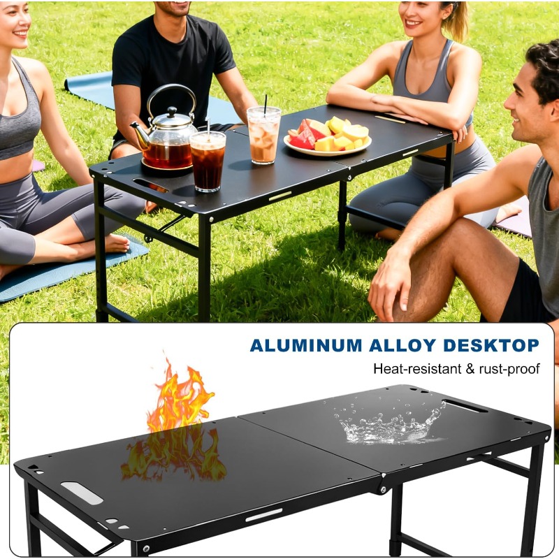 โต๊ะแคมป์ปิ้งแบบพับได้ ปรับระด - Camping Outdoor Cooking Table บทวิจารณ์และราคา