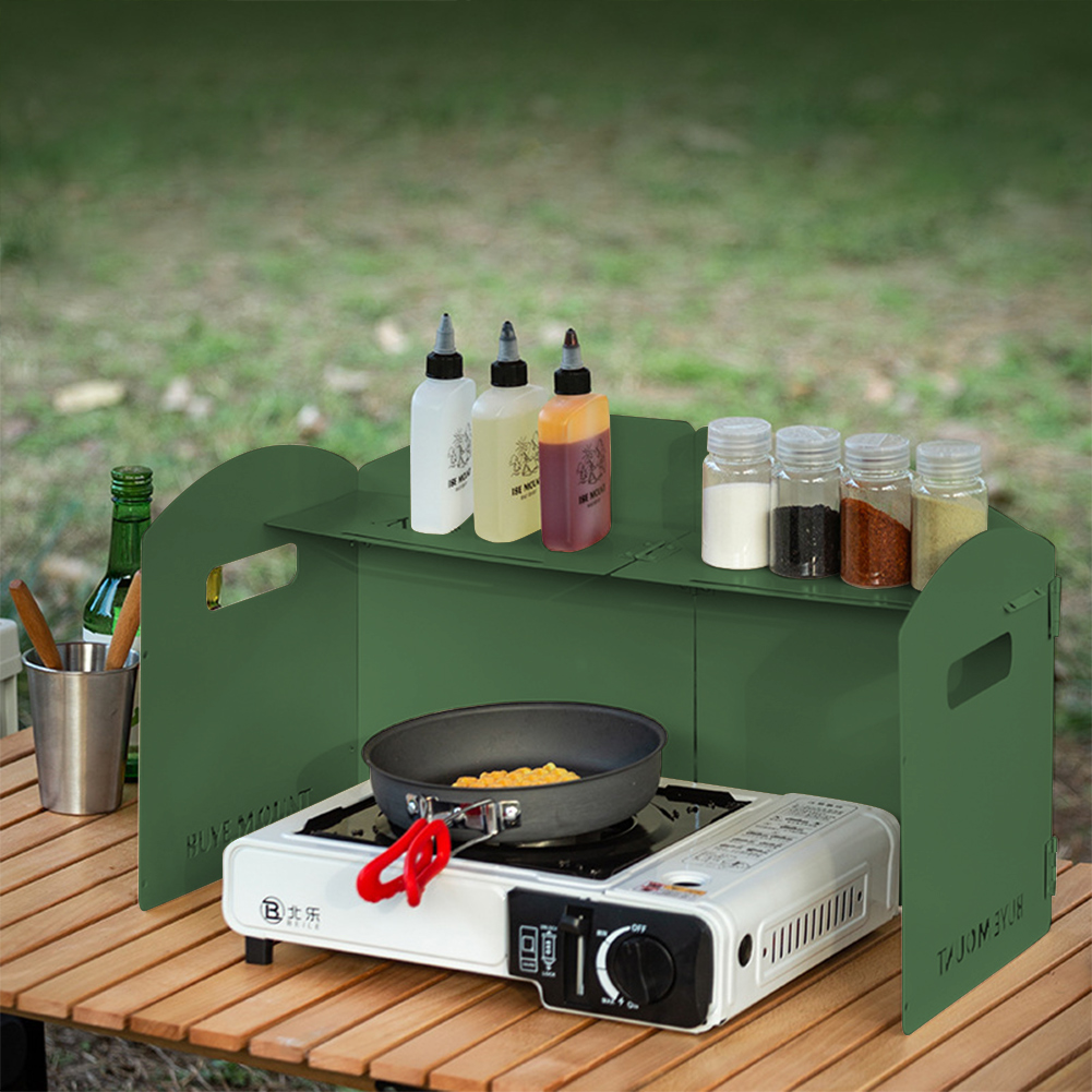 เตาแก๊สตั้งแคมป์แบบพับได้กระจก - Camping Cooking Windscreen บทวิจารณ์และราคา